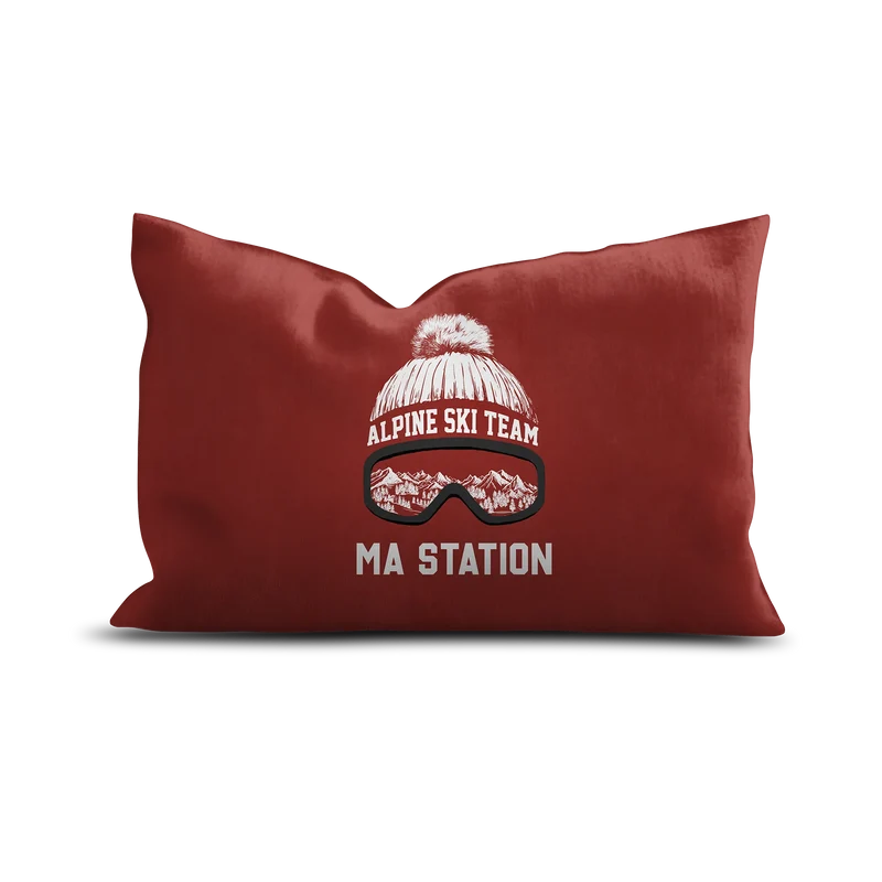Coussin Velours Personnalisé Montagne Diablerets Rouge