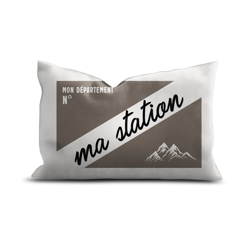 Coussin Velours Personnalisé Montagne St Gervais Gris