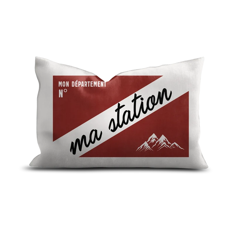 Coussin Velours Personnalisé Montagne St Gervais Rouge