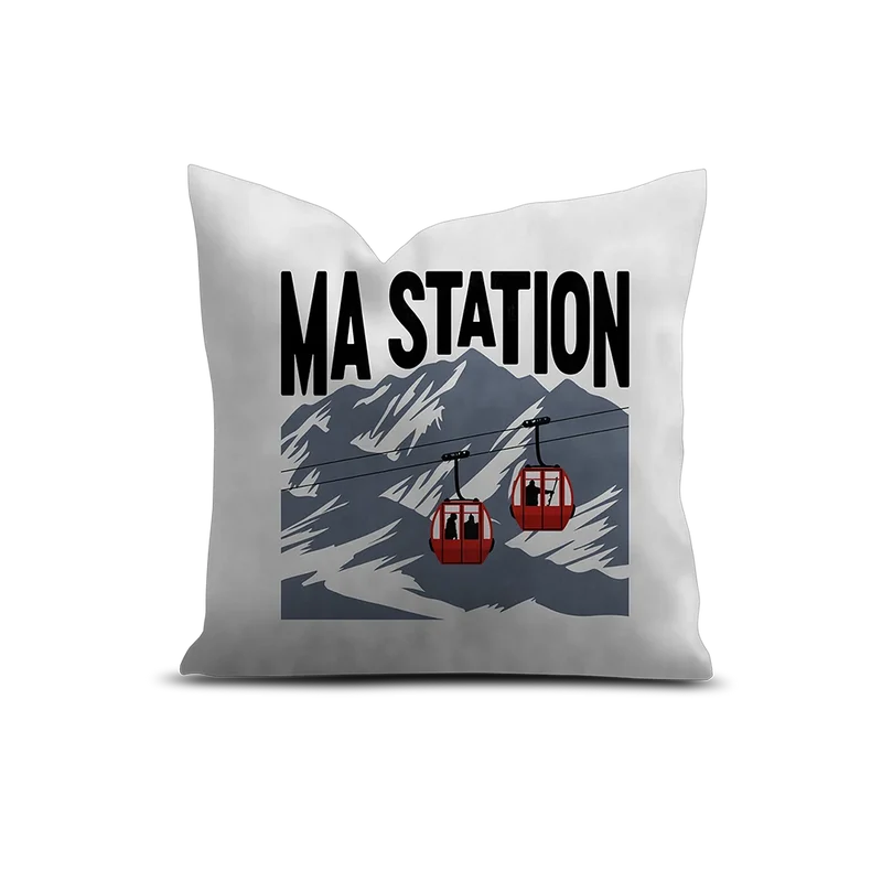 Coussin Velours Personnalisé Montagne Valloire