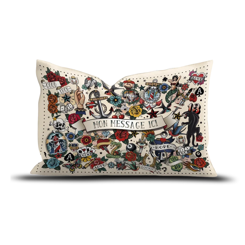 Coussin Velours Personnalisé Tattoo