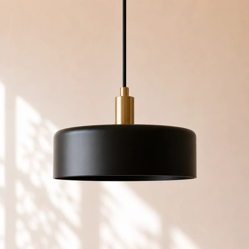 Suspension Nox en métal noir D35 cm