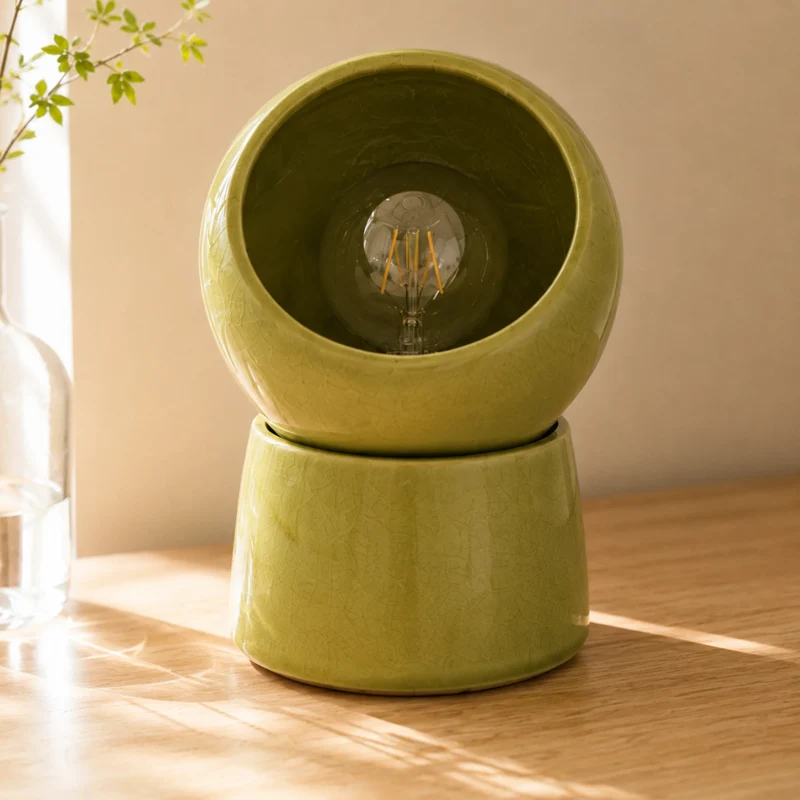 Lampe à poser Halo en céramique verte