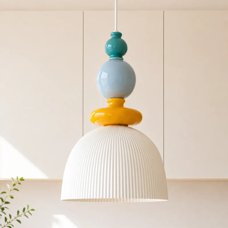 Suspension Pili en céramique multicolore D24,2 cm
