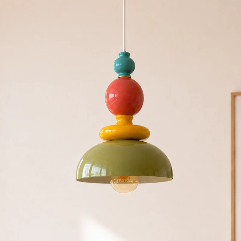 Suspension Pili en céramique multicolore D23,3 cm