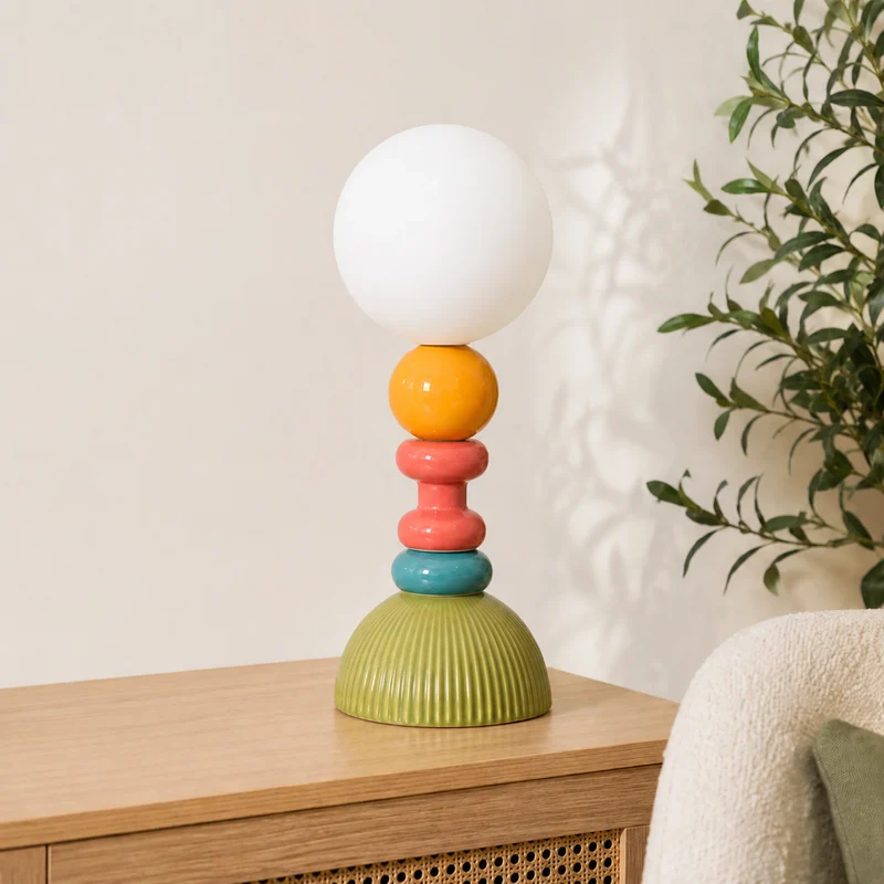 Lampe à poser Pili en céramique multicolore