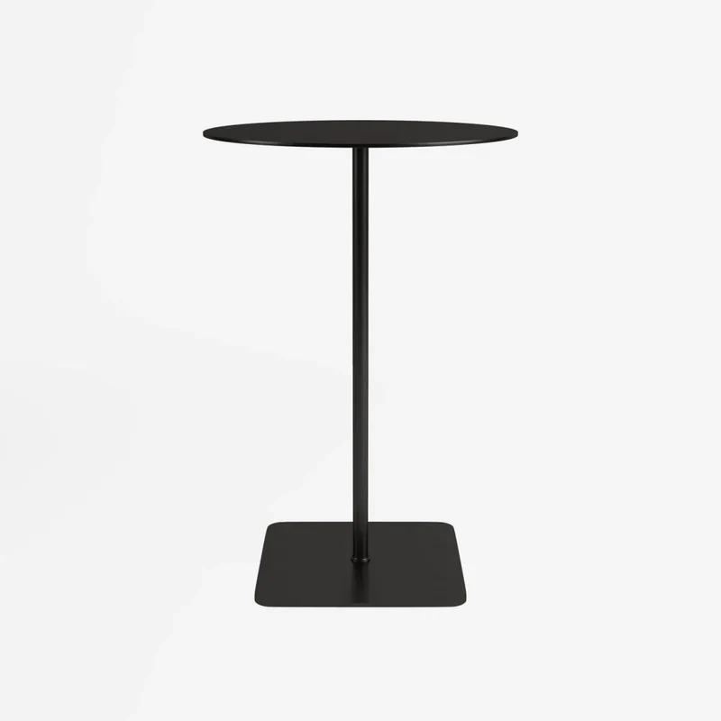 Table d'appoint ronde en métal noir