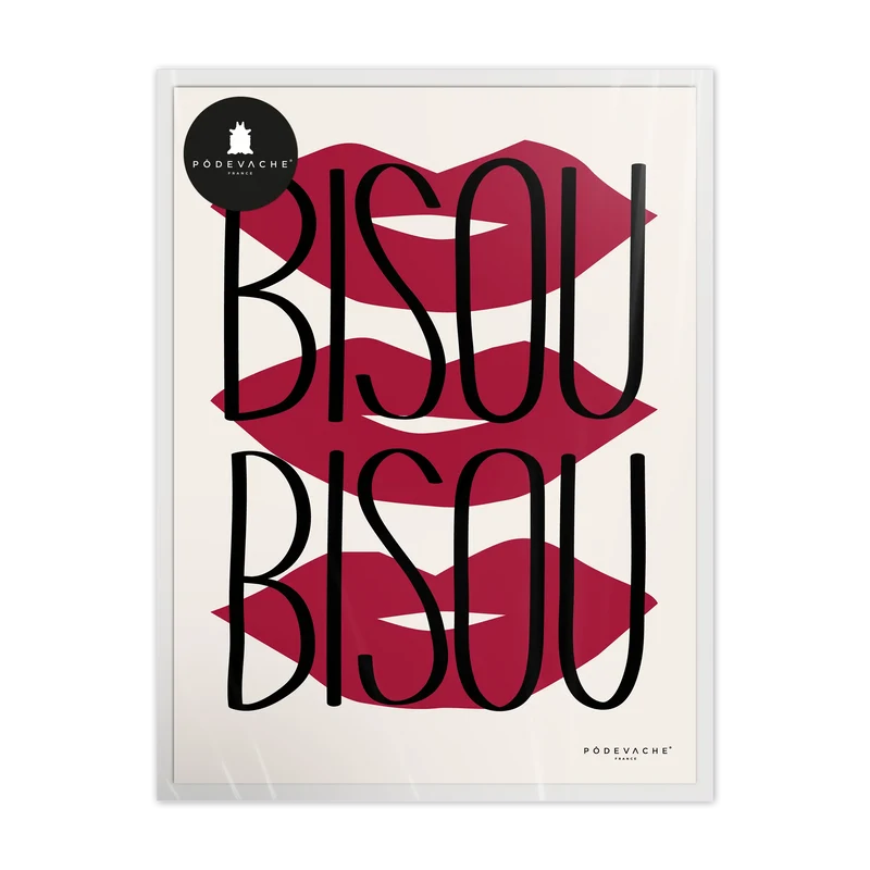 Affiche ou affiche encadrée Bisou Bisou
