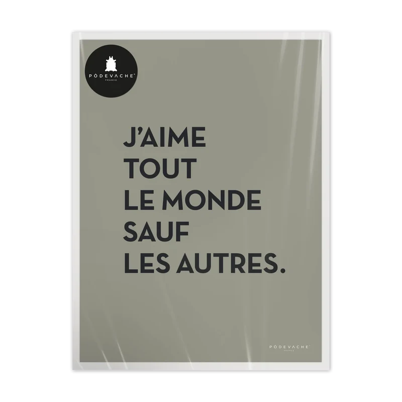 Affiche ou affiche encadrée J'aime tout le monde