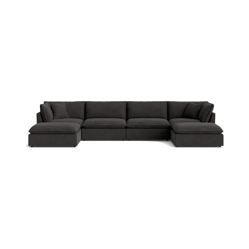 Chill Time 6-Piece Modular U-Shaped Sectional, Dark Shadow