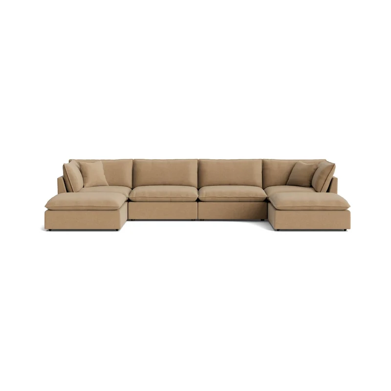 Chill Time 6-Piece Modular U-Shaped Sectional, Hazelnut
