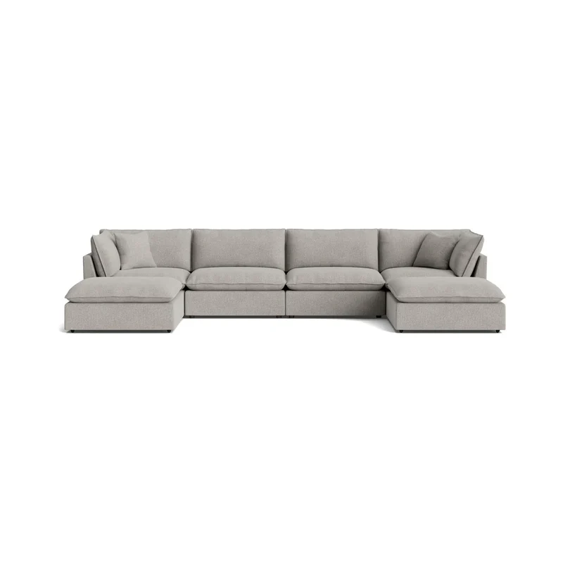 Chill Time 6-Piece Modular U-Shaped Sectional, Heather