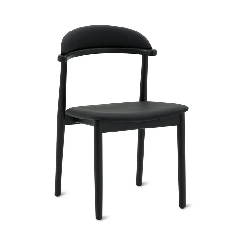 Count On Me Armless Dining Chair (Set of Two), Black Oak, Black Seat
