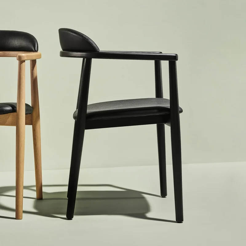 Count On Me Dining Chair, Black Oak, Black Seat