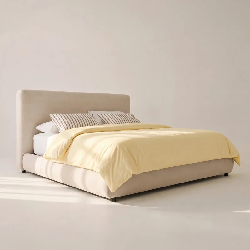 Dream Storage Bed With Tall Headboard, King, Latte