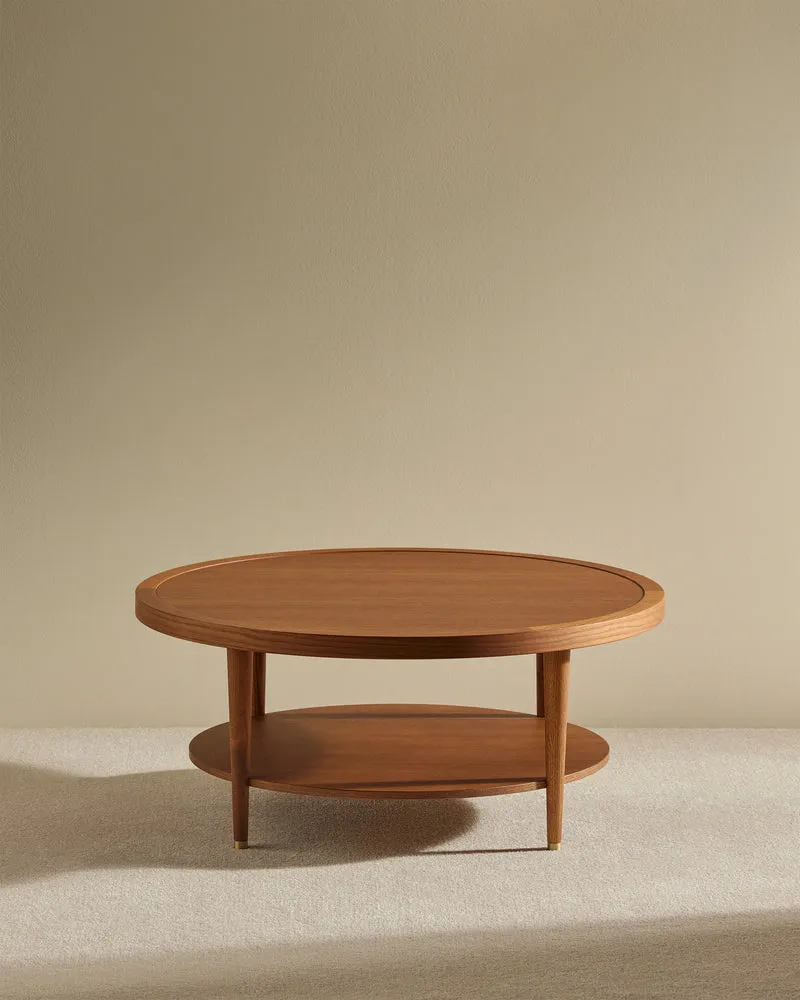 Round Puzzle Coffee Table - Natural