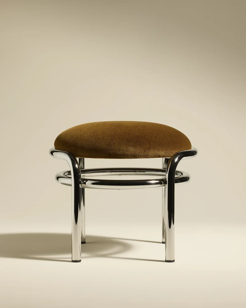 Moon Low Stool - Chrome