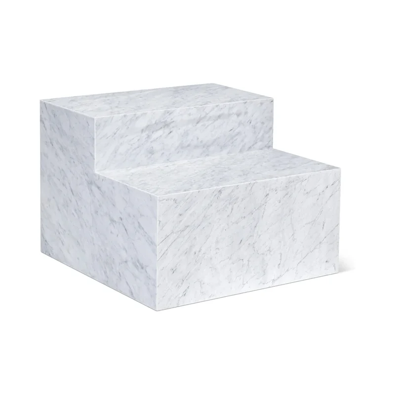 Align Coffee Table, Tiered, Carrara Marble