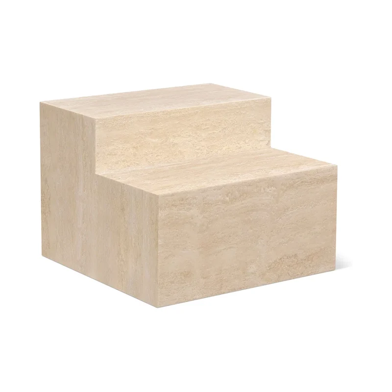 Align Coffee Table, Tiered, Travertine