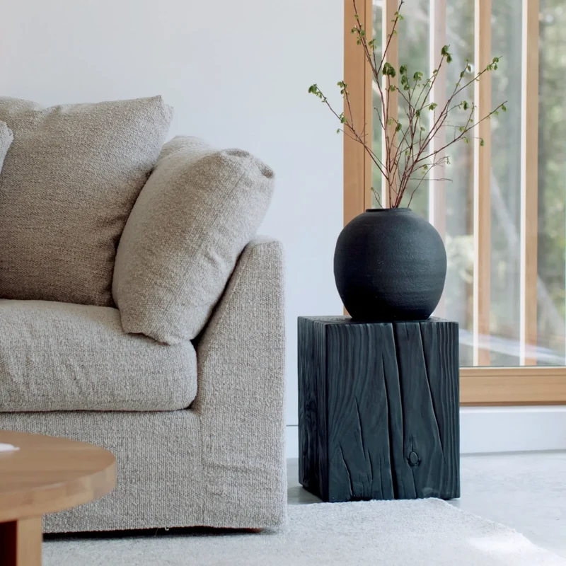 Amalfi Stool, Burned Pine