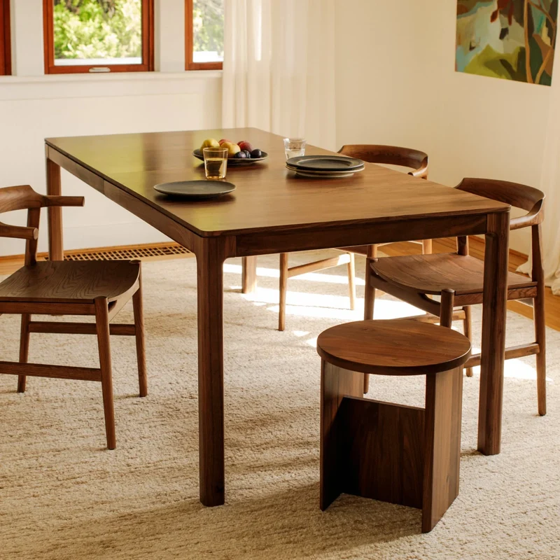 Bridge Extendable Dining Table, Seats 6-12, American Walnut