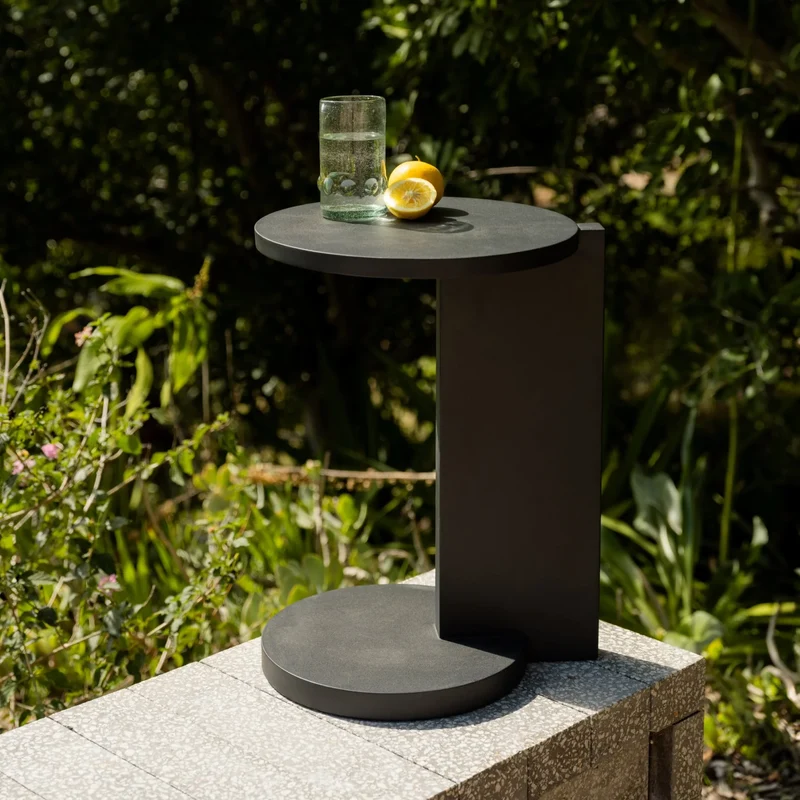 By Your Side Outdoor Table, Black Metal