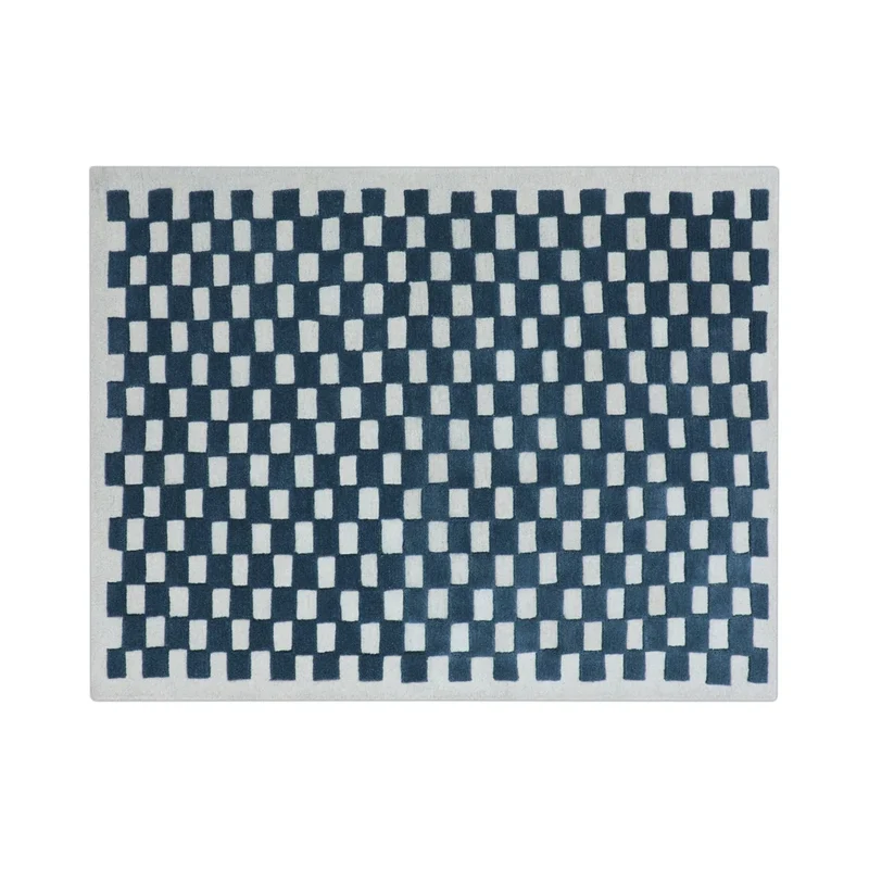 Checkers Rug x Scott Sueme, 5x7, Teal