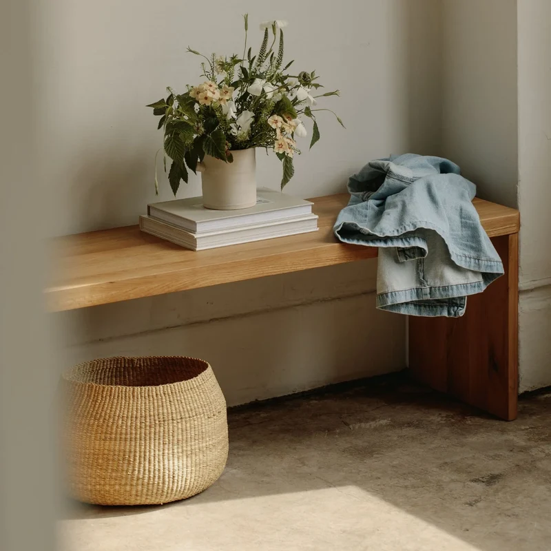 Form Bench, Seats 3, Oak