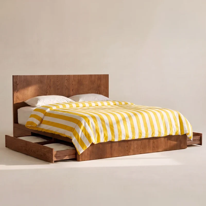 Form Storage Bed, Queen, Stained Walnut