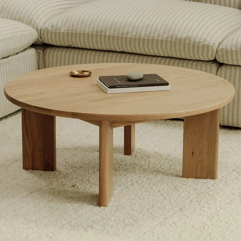 Frame Round Coffee Table, Regular, Oak