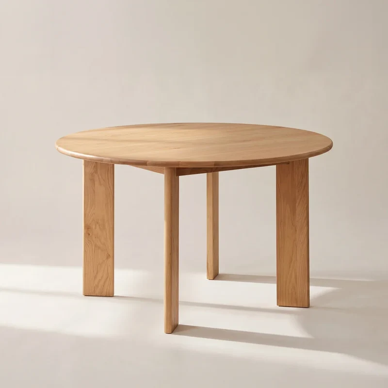 Frame Round Dining Table, Seats 4-5, Oak