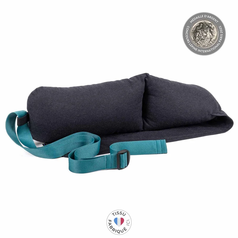 Coussin d'allaitement sangle bleu paon · DUOH