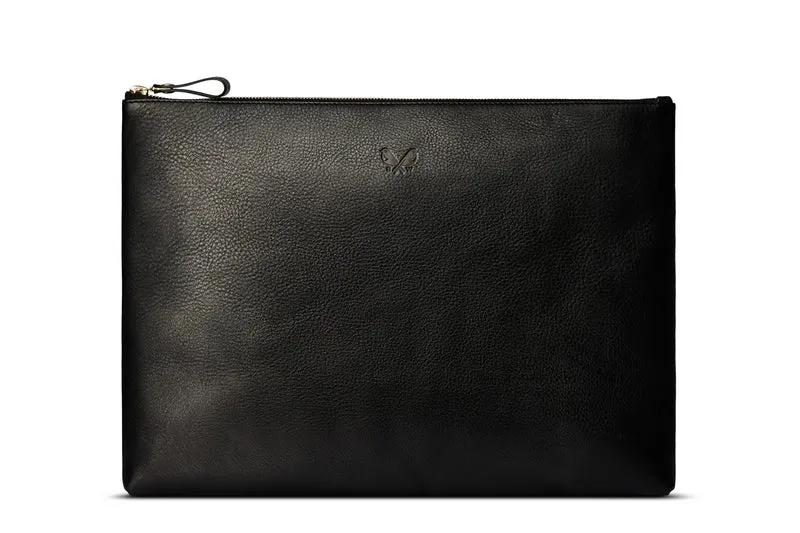 Flight Folio - Black Leather