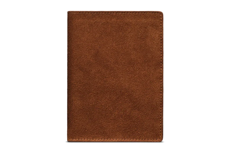 Suede Passport Wallet - Tobacco Brown