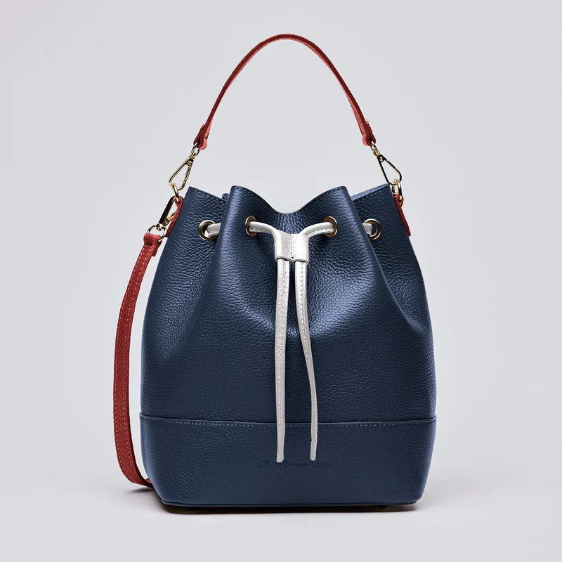 Sac seau Champs Elysé en cuir de veau italien