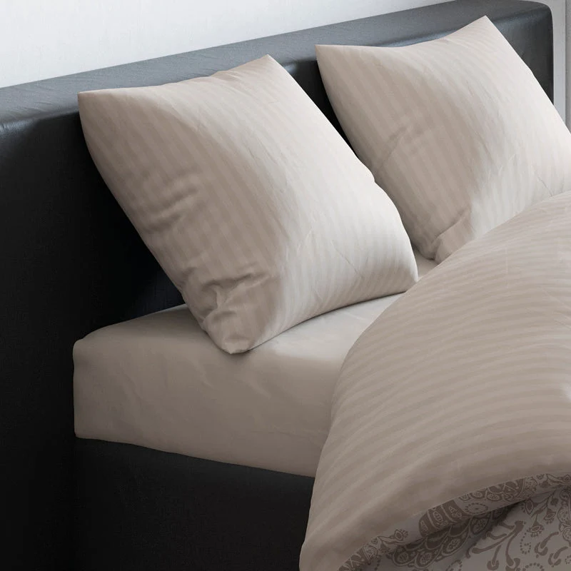 Drap-housse satin de coton - Taupe