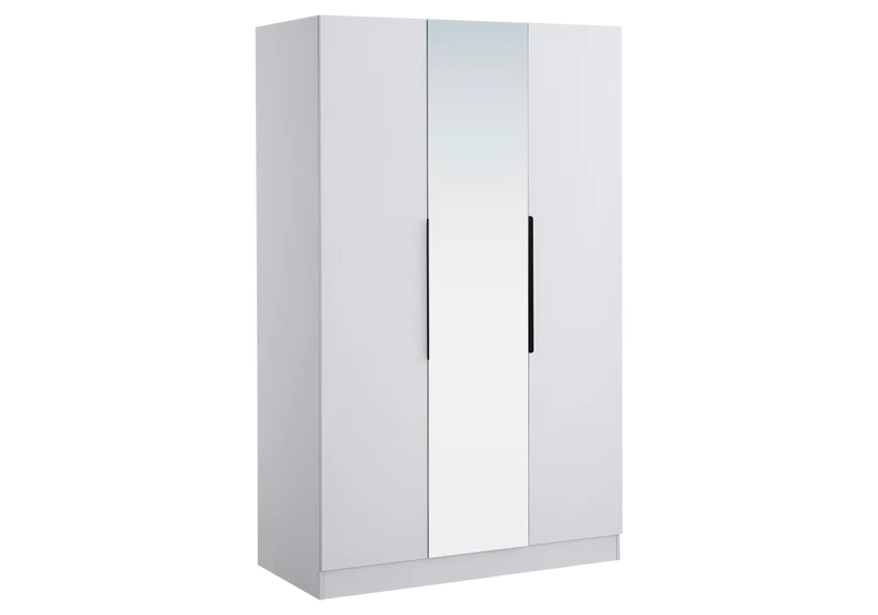 Armoire de rangement 3 portes blanche avec miroir - Axel