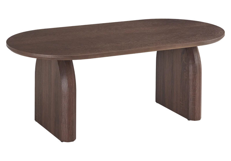 Table basse ovale bois noyer foncé - Nael