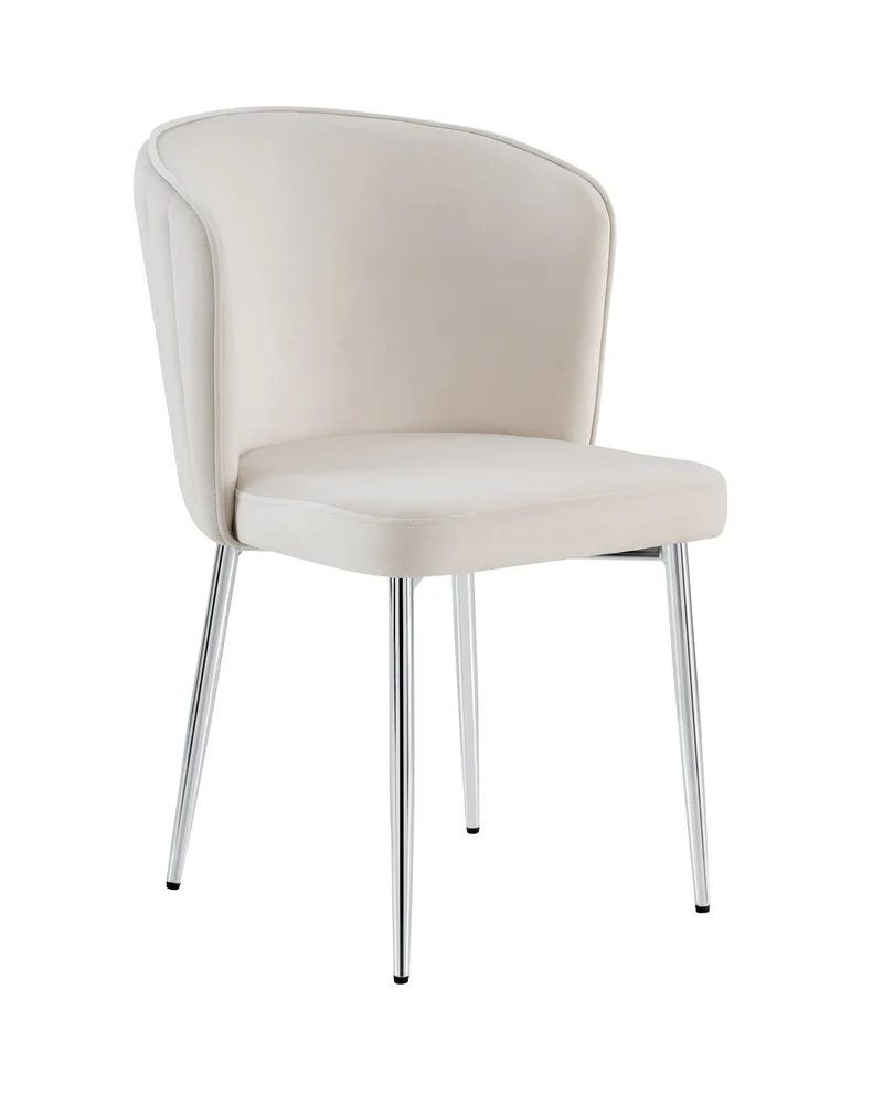 CHAISE DIANA CHROME VELOURS BEIGE