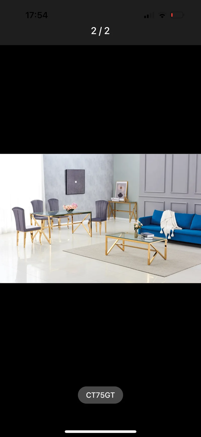 TABLE BASSE MAJESTIQUE GOLD TRANSPARENT 120x60x45 cm