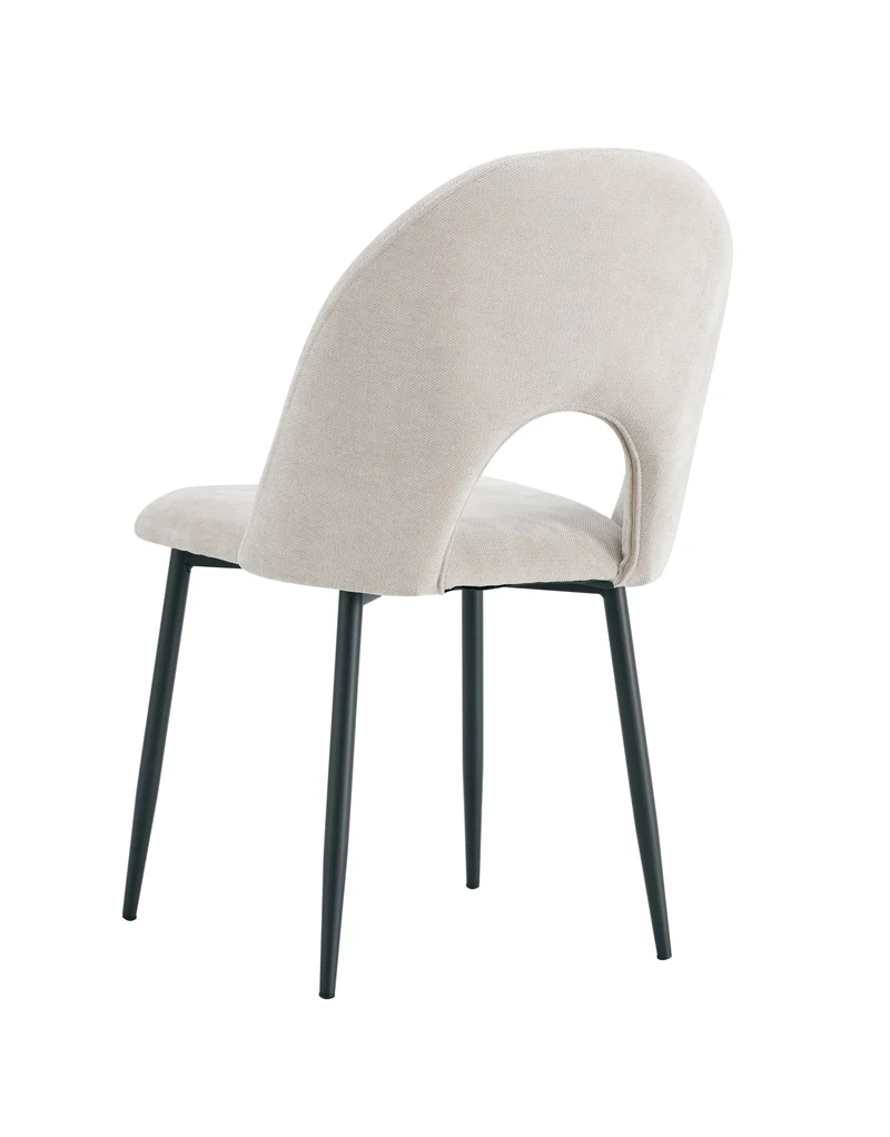 CHAISE TEDDY CHENILLE MOKA PIED METAL NOIR
