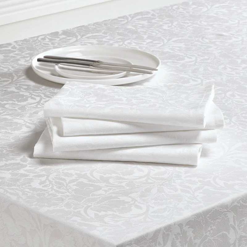 Set de 4 serviettes - Arabesque blanc