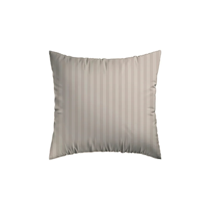 Taie(s) d'oreiller en satin de coton - Rayure tissé taupe