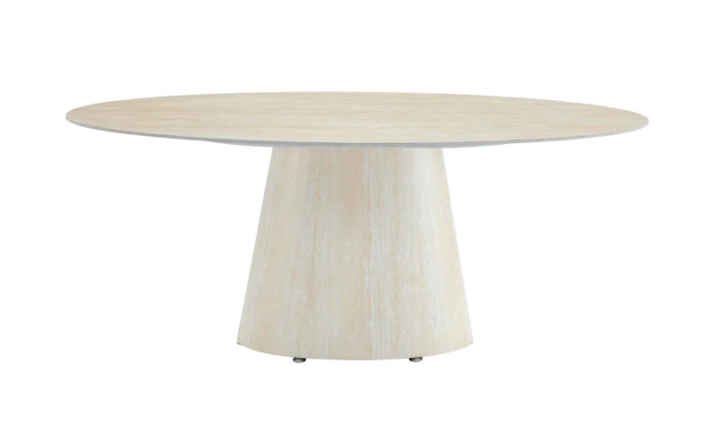 TABLE REPAS OVA TRAVERTIN CERAMIQUE TRAVERTIN 180CM