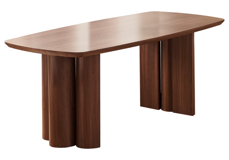 Table à manger ovale bois noyer foncé - Doria