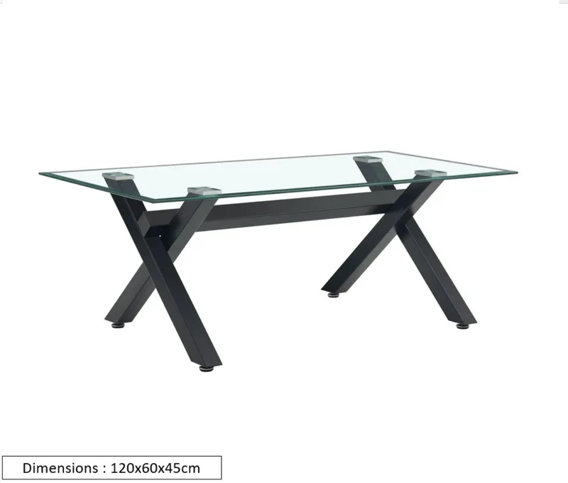 TABLE BASSE IXE METAL TRANSPARENT 120x60x45cm
