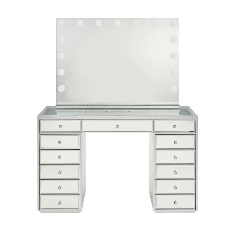 ENSEMBLE COIFFEUSE MIROIR + MIROIR BLUETOOTH AVEC LED