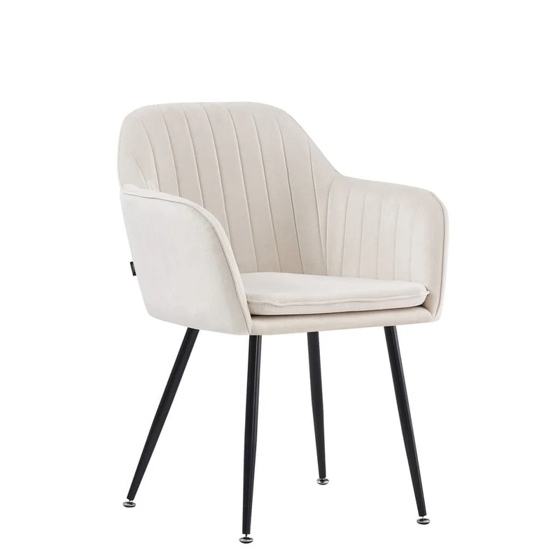 Lot de 2 chaises Chic KANVAS en velours pieds métal noir