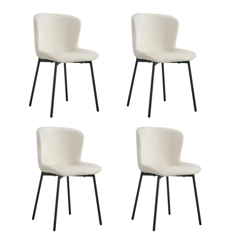 Lot de 4 chaises ELEN métal noir velours