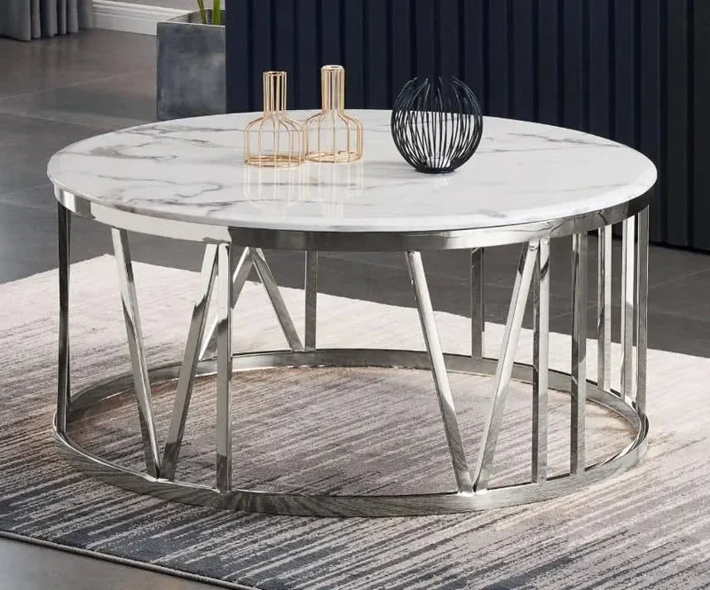 Table Basse ATMOS Chrome et plateau en verre